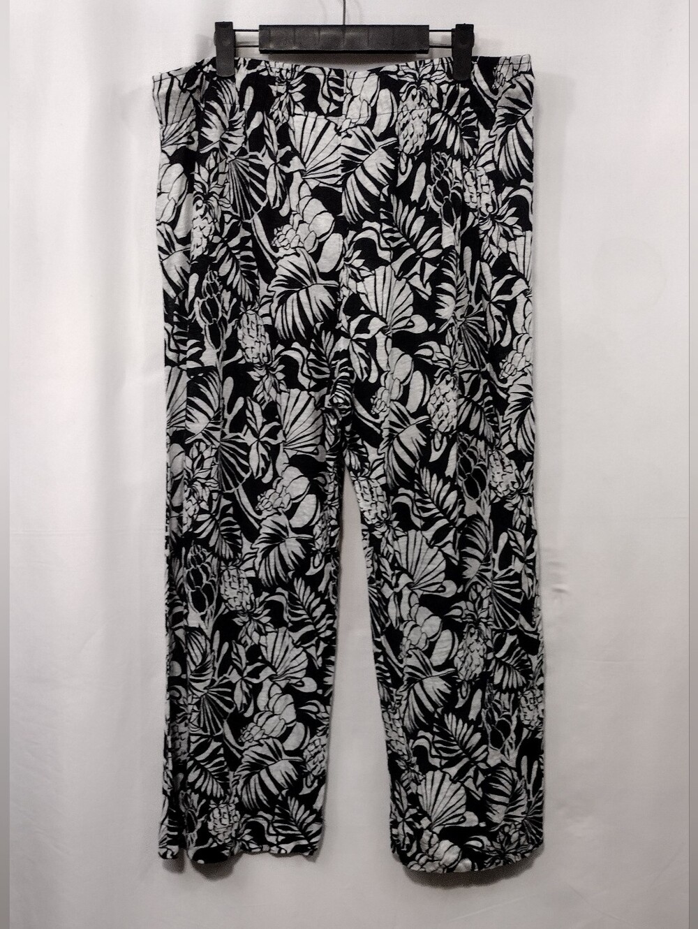 Nicole Miller Linen Tropical Print Floral Wide-Leg Pants Womens XL Boho Beach - Picture 5 of 7